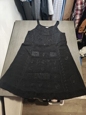 Shoreline Black Boho Style Embroidered Mini Dress